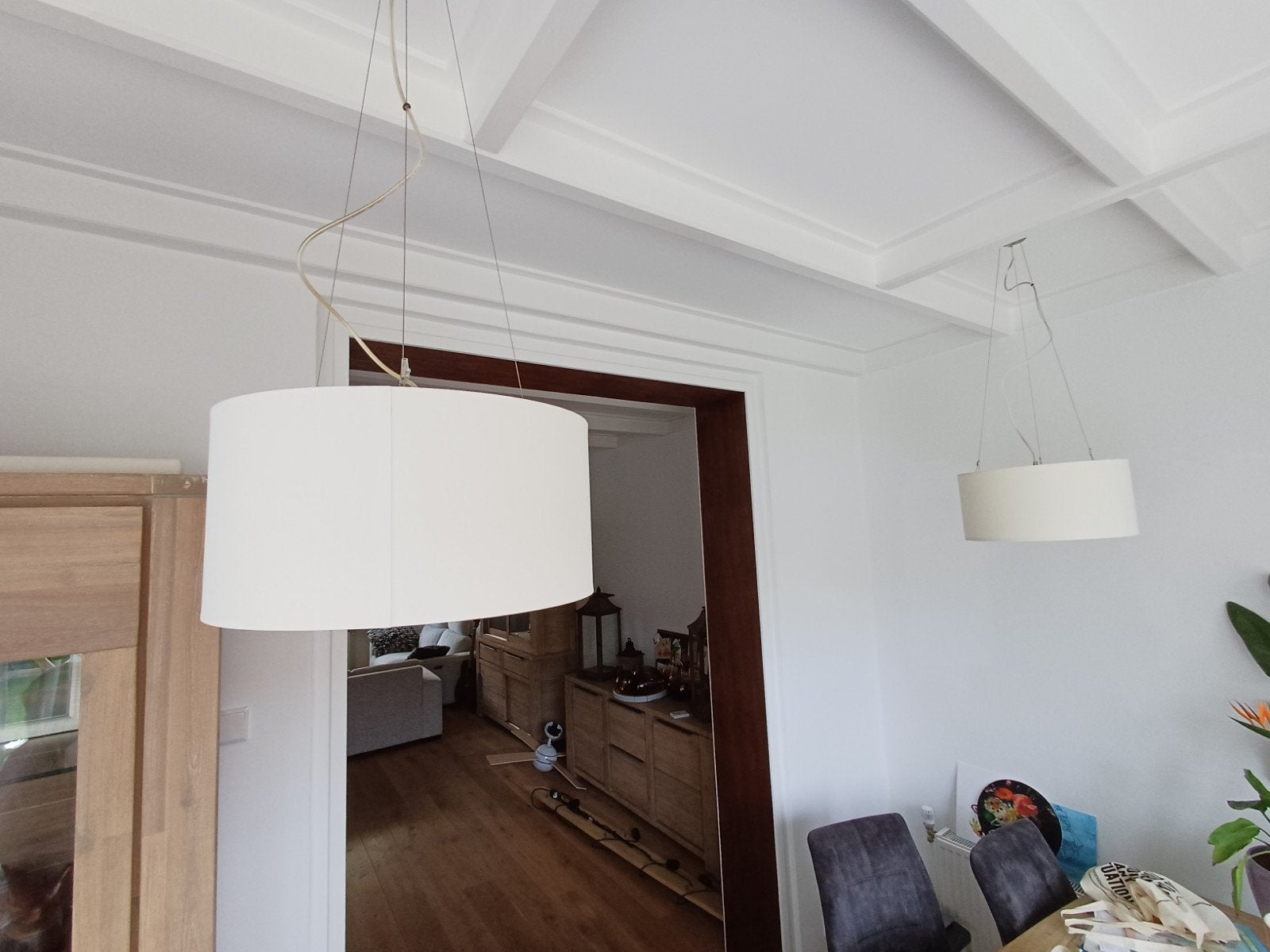 2 stuks Coral Lucide hanglamp, 40 cm doorsnee, Ophalen, Gebruikt, E27 (groot), Textiel