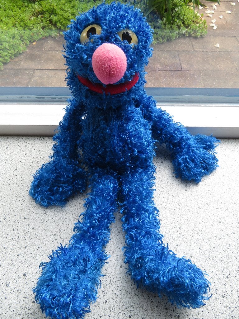 Sesamstraat GROVER merk Fisher Price uit 2008 Mattel Sesame, Overige typen, Blauw, Ophalen of Verzenden, Zo goed als nieuw