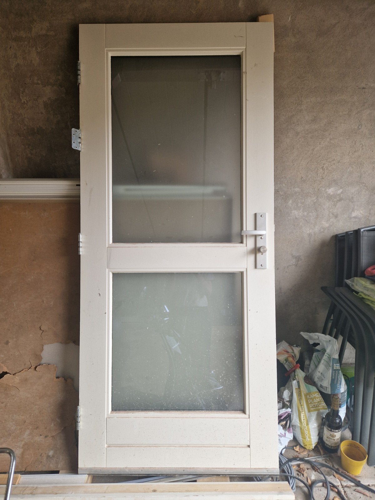Voordeur met melkglas, Ophalen, Gebruikt, 80 tot 100 cm, Buitendeur