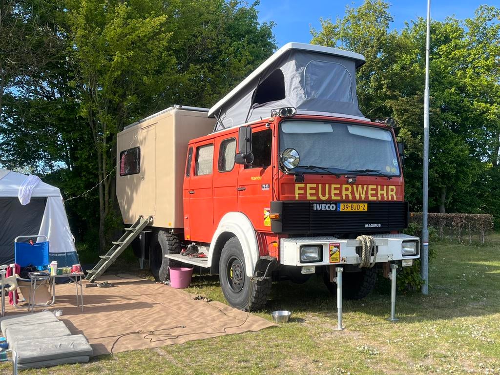 Iveco Magirus 75-13 AW 4x4 juni BELASTINGVRIJ, Caravans en Kamperen, Campers, Overige merken, Buscamper of Camperbus, Hefdak, Particulier
