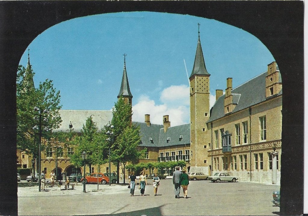 K8018 gelopen ansichtkaart abdij middelburg, Ophalen of Verzenden, 1980 tot heden, Gelopen, Zeeland