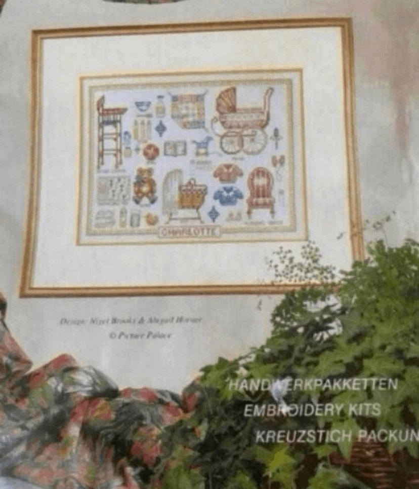 BORDUURPAKKET LANARTE VINTAGE NURSERY BIRTH SAMPLER ZELDZAAM, Verzenden, Nieuw, Handborduren, Borduurpakket