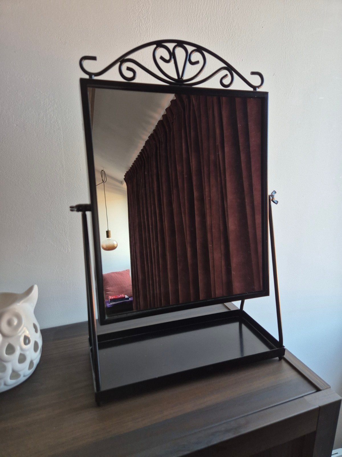 IKEA KARMSUND Tafelspiegel - Sierlijk Zwart Stalen Frame, Ophalen, Minder dan 50 cm, Zo goed als nieuw, Minder dan 100 cm