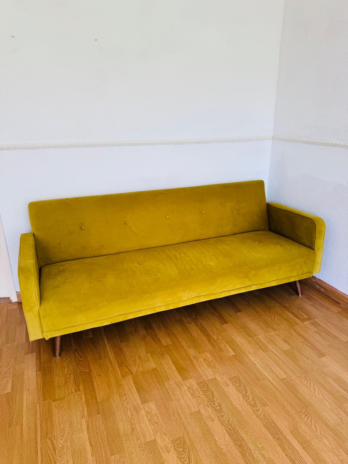 Mooie okergele ikea slaapbank, Ophalen of Verzenden, Zo goed als nieuw, Overige typen