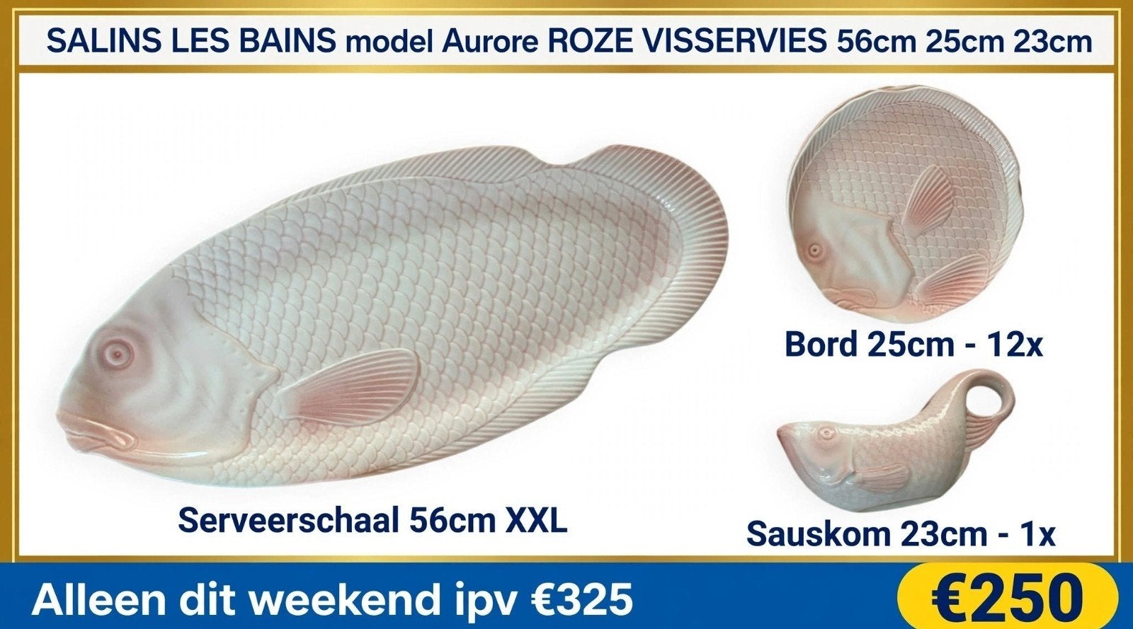 14 delig roze visservies van Salins Aurore nu € 250, Ophalen of Verzenden