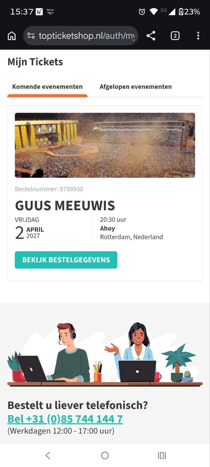 2 kaarten Guus Meeuwis, Twee personen, April