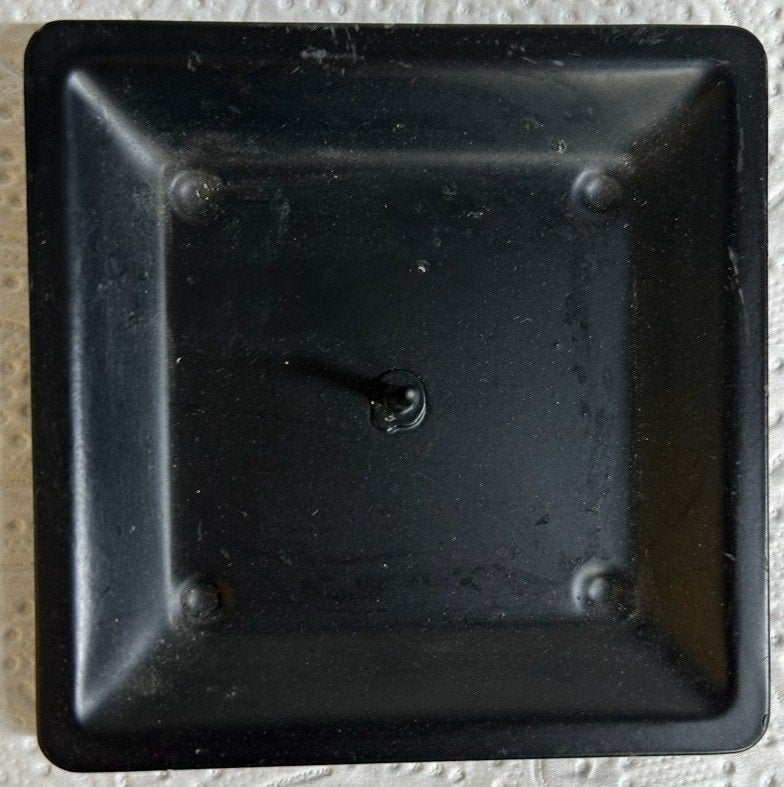 Zwarte vierkante kandelaar houder 1 kaars ca 7x7 cm, Zwart, Ophalen of Verzenden, Zo goed als nieuw, Metaal