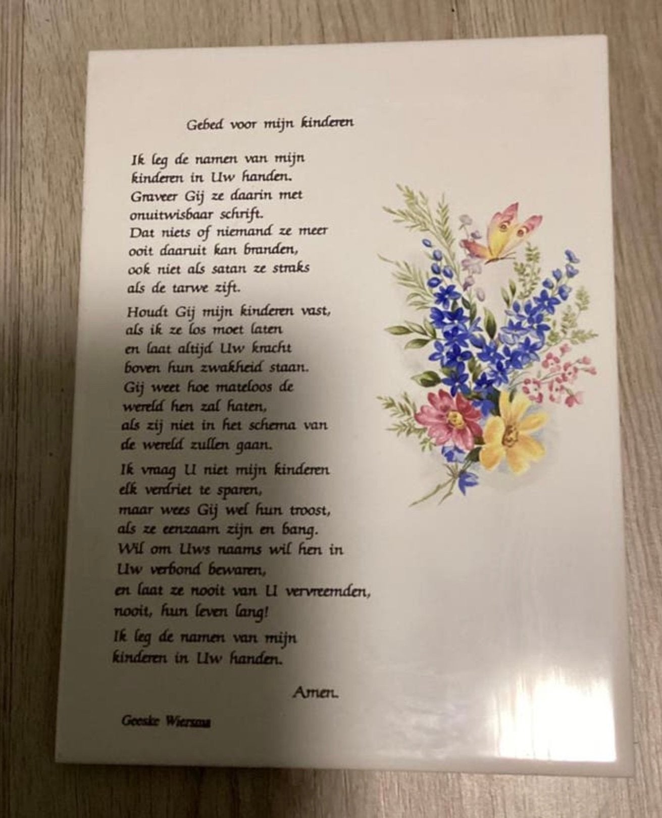 RELIGIEUZE TEGEL MET PRACHTIGE TEKST!!!MOOI!!!, Antiek en Kunst, Ophalen of Verzenden