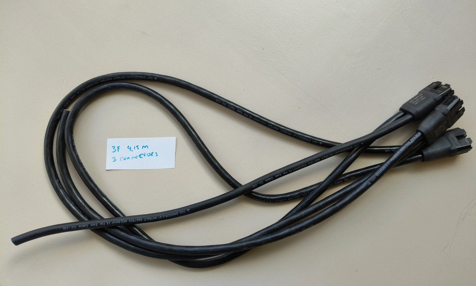 Enphase Q-kabel 3-fase, 4.15m met 3 connectoren, Verzenden, Nieuw, Enphase, Kabel of Snoer
