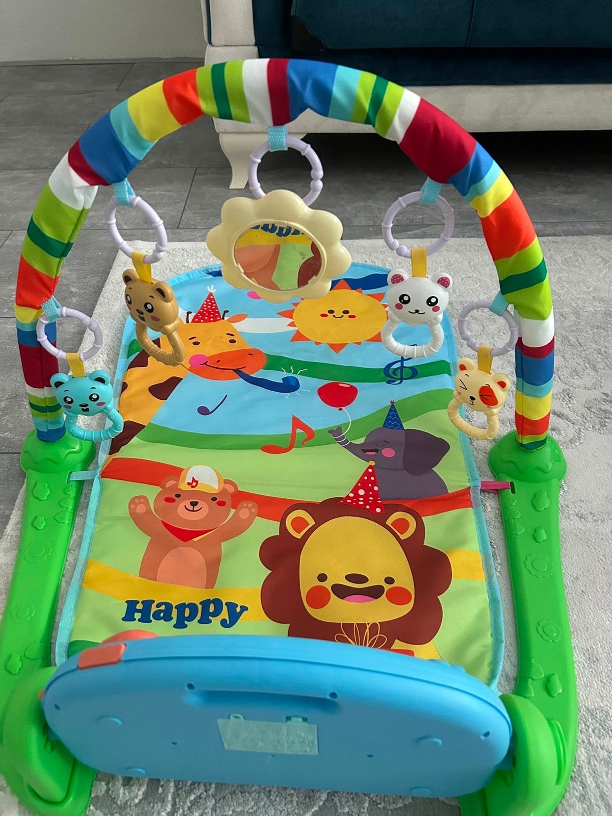 Vrolijk Speelkleed met Babygym en Muziek, Ophalen, Zo goed als nieuw, Speelkleed, Met geluid