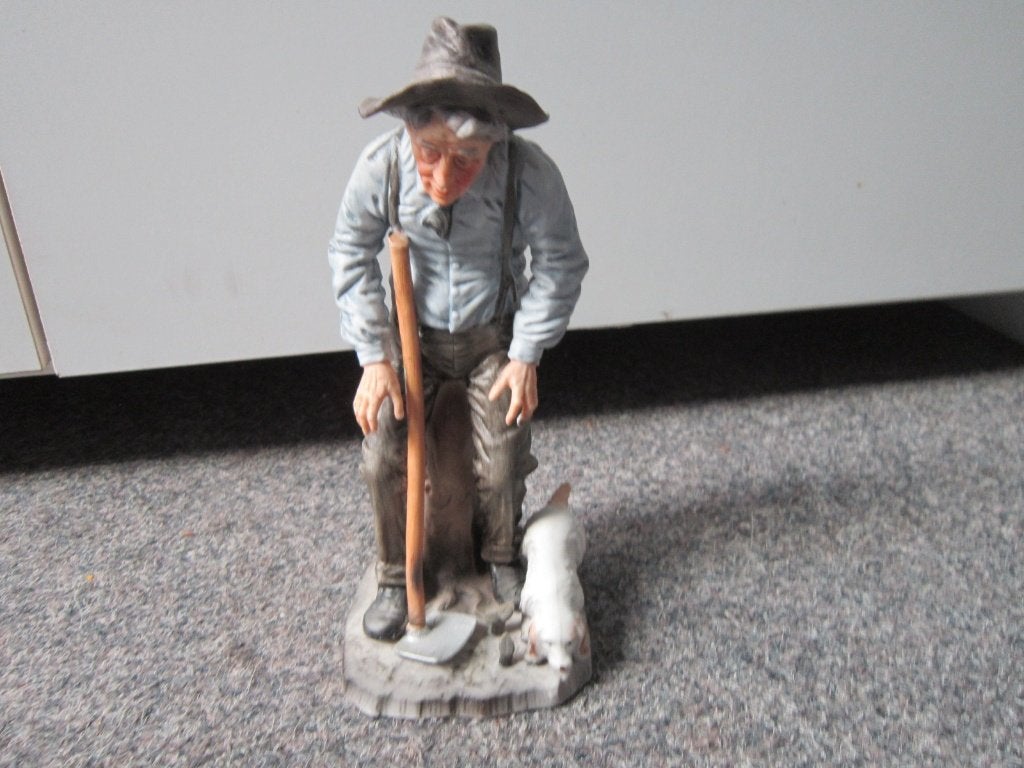 BEELDJE OUDE MAN MET HOND, Ophalen, Zo goed als nieuw, Overige typen