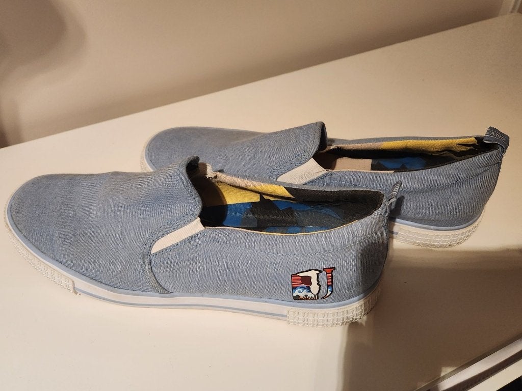 Trussardi Jeans slip-on sneakers lichtblauw, maat 43, Blauw, Ophalen of Verzenden, Trussardi, Sneakers of Gympen