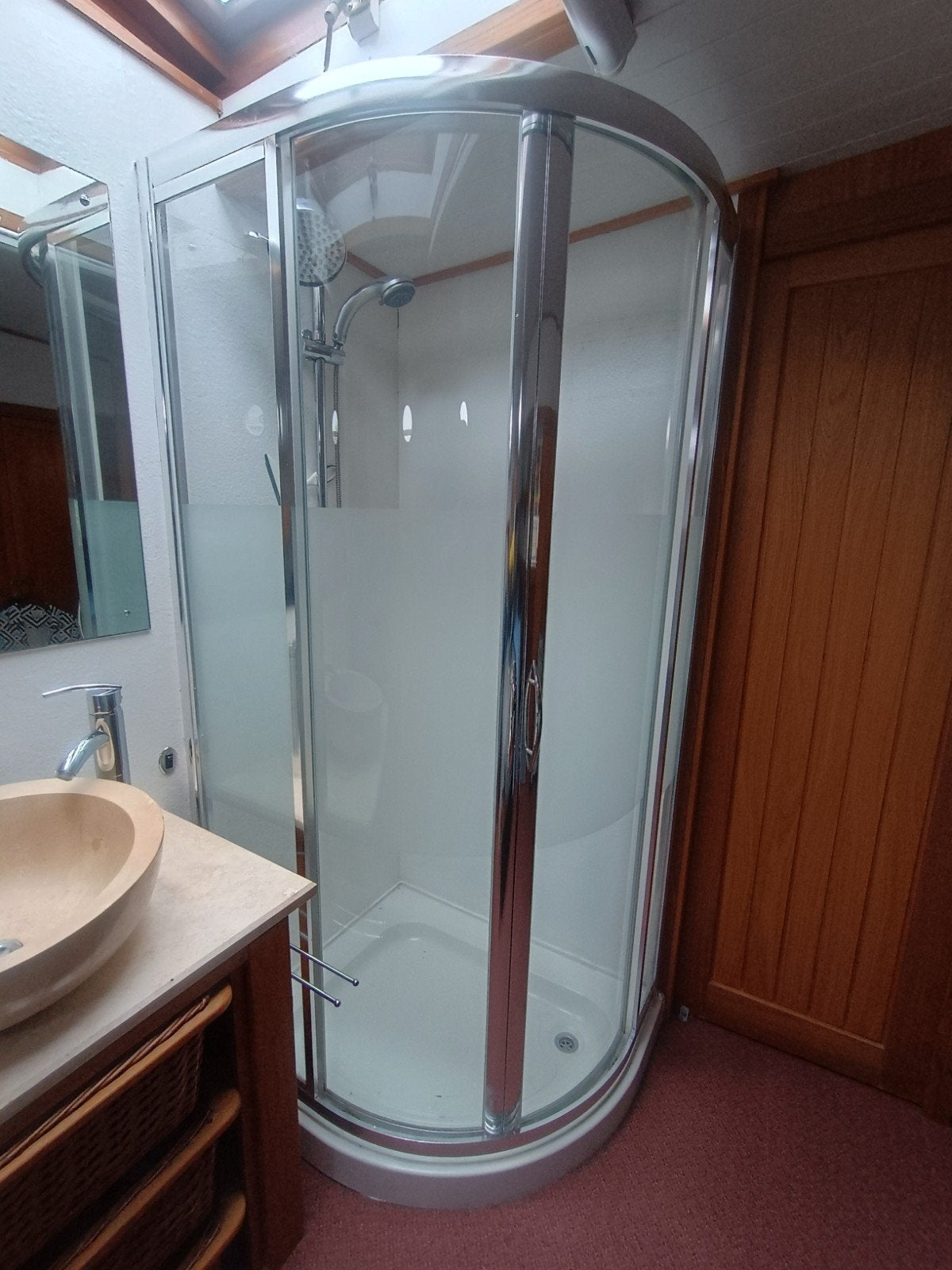 Douchewand half rond met bak - 192,5 cm hoog, Ophalen