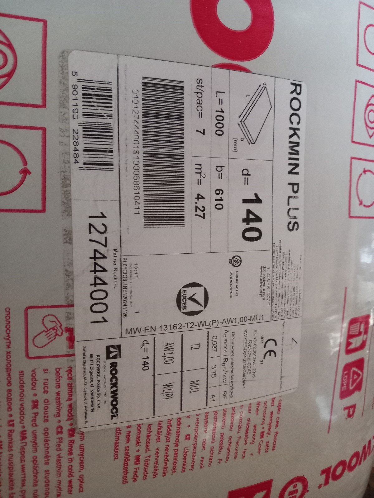 Rockwool Rockmin Plus isolatie 140mm - 2 pakken, Ophalen of Verzenden, Nieuw