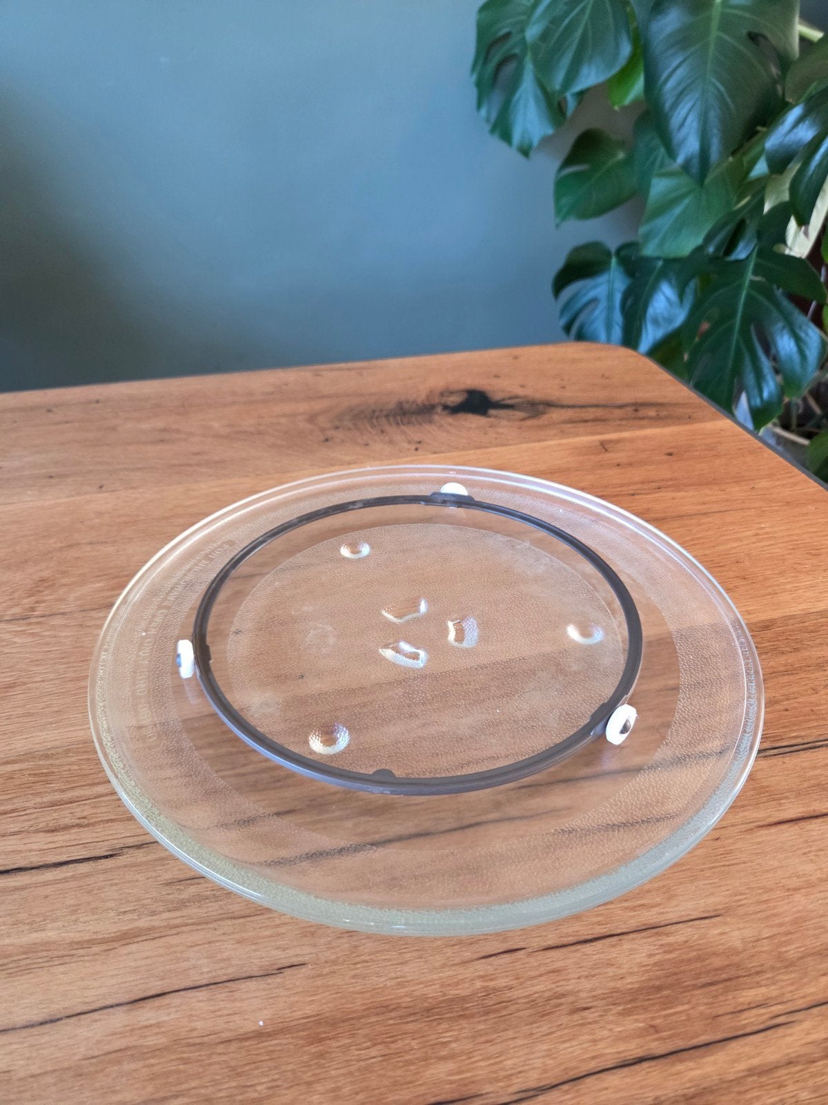 Glazen draaiplateau magnetron met ring, ~28.5/29 cm, Witgoed en Apparatuur, Ophalen, Gebruikt