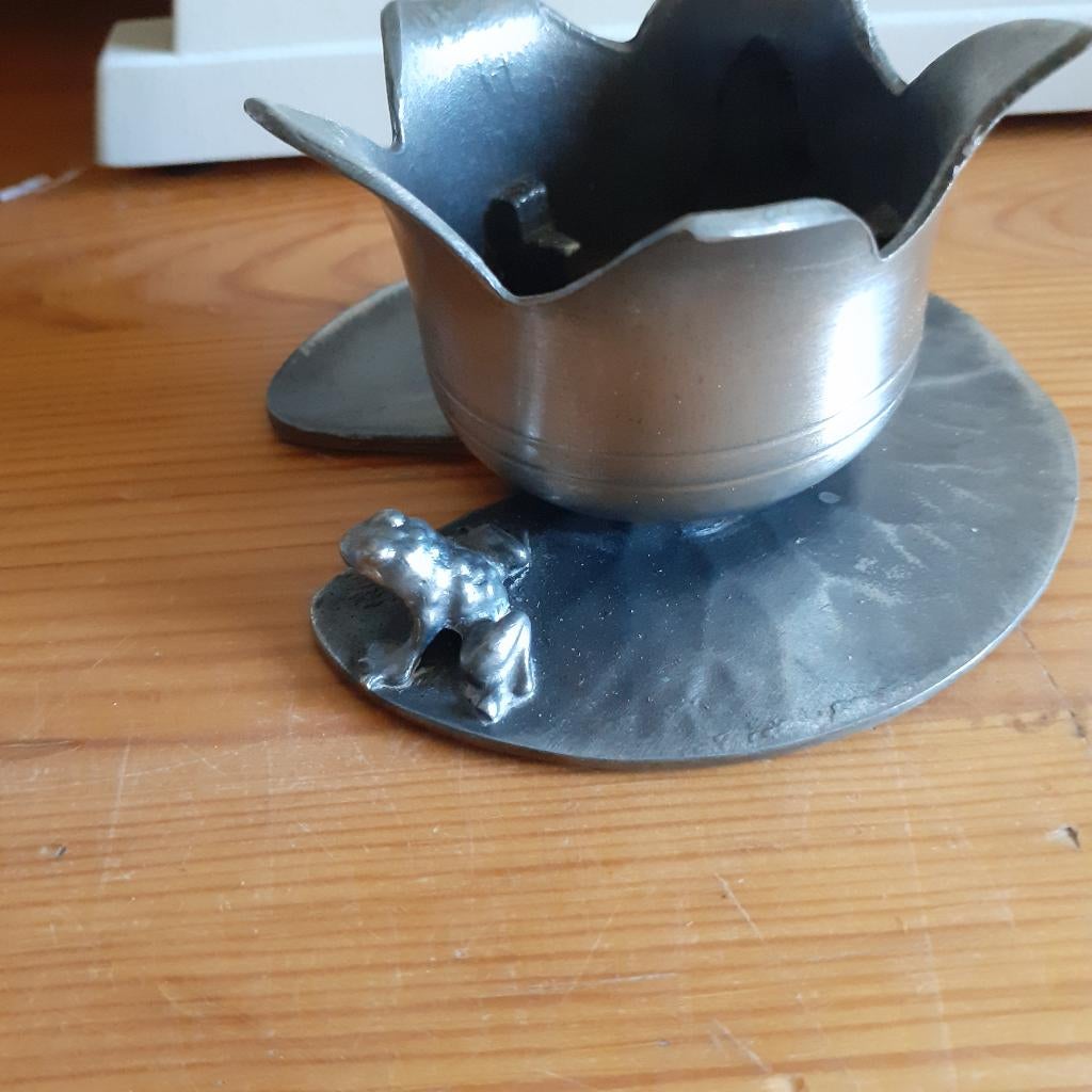 Tinnen theelicht, Antiek en Kunst, Ophalen of Verzenden