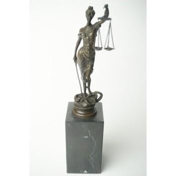 # Brons beeldje vrouwe Justitia, godin van rechtvaardigheid, Antiek en Kunst, Ophalen