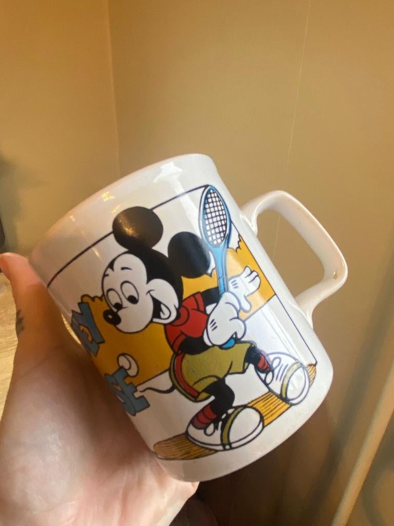 Disney Mickey Mouse vintage mok - Kilncraft England, Ophalen of Verzenden, Mickey Mouse, Gebruikt, Servies