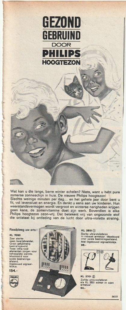 Retro reclame 1963 Philips hoogtezon Kl7050 gezond, Verzamelen, Retro, Verzenden, Overige typen