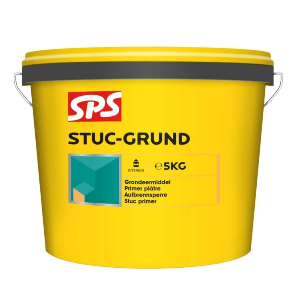 SPS Stuc-Grund Geel 5KG –Grondeermiddel voor Stuc & Pleister, 5 tot 10 liter, Wit, Nieuw, Maximum
