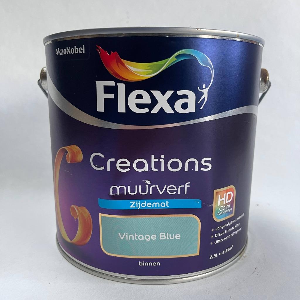 Flexa Creations Vintage Blue Muurverf Zijdemat Binnen 2.5L, Flexa, Flexa, Blauw, Nieuw