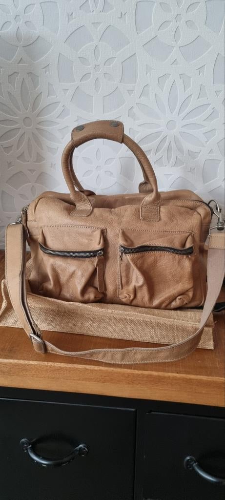 * Topstaat * Cowboysbag The Bag als nieuw Camel leren tas, Ophalen of Verzenden, Nieuw, Overige kleuren, Handtas