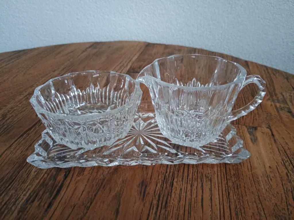 Vintage Kristallen Roomstel, Ophalen of Verzenden