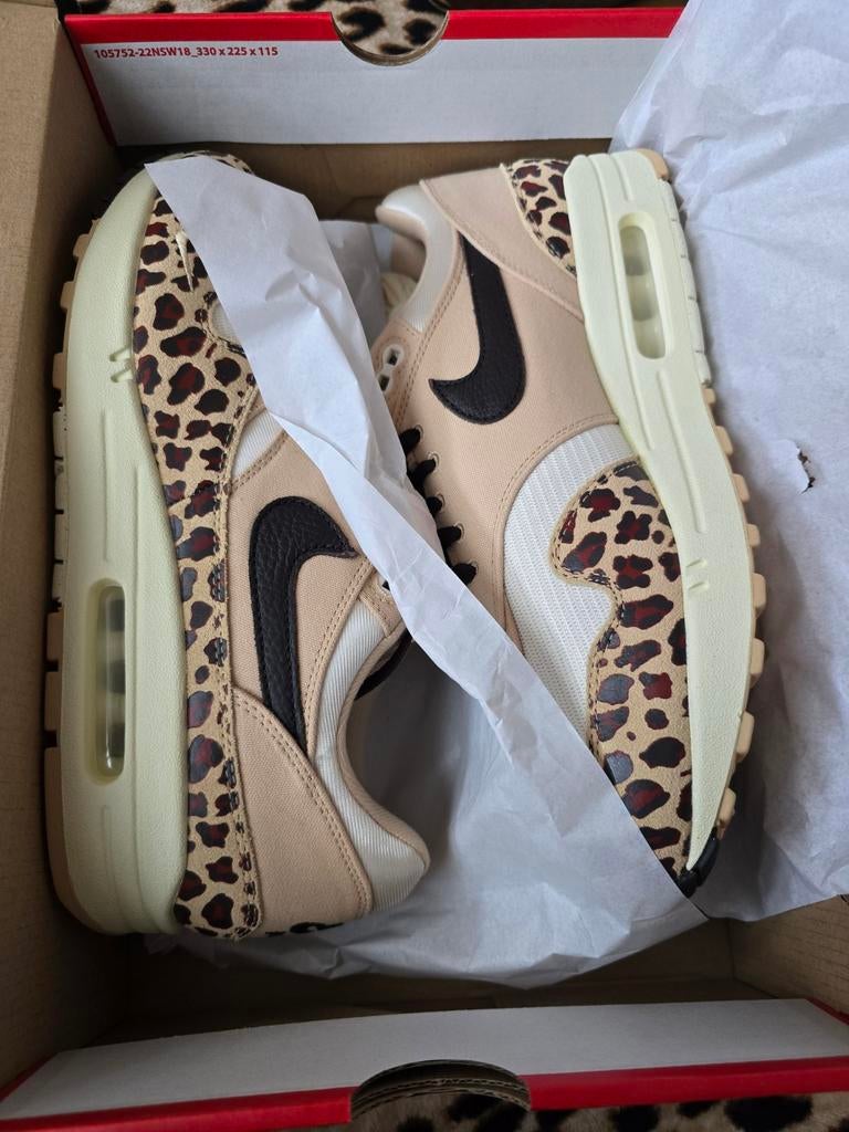 Nike Air Max 1 '87 Leopard maat 44 Nieuw 165€ Alleen ophalen, Ophalen, Beige, Nike, Nieuw