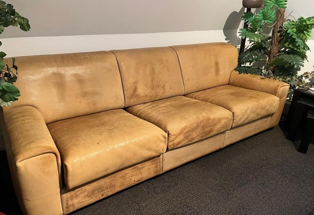 Grote vintage design bank van De Sede, Ophalen, Gebruikt, Design, Driepersoons