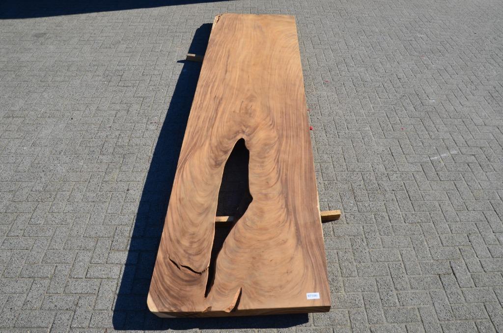 Boomstamtafel 400 cm suar -BT986- 4 meter boomstamtafel, Huis en Inrichting, Tafels | Eettafels, Overige materialen, Ophalen of Verzenden