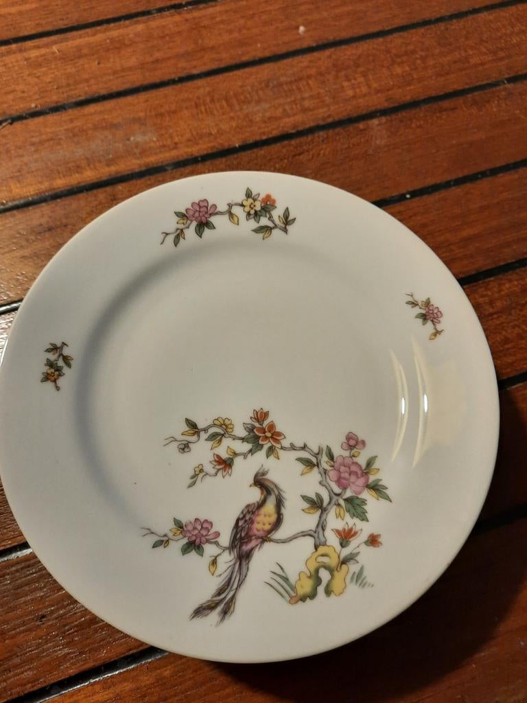 Vintage Kamla GDB Borden met Vogelmotief, Huis en Inrichting, Keuken | Servies, Gebruikt, Bord(en), Overige stijlen, Aardewerk