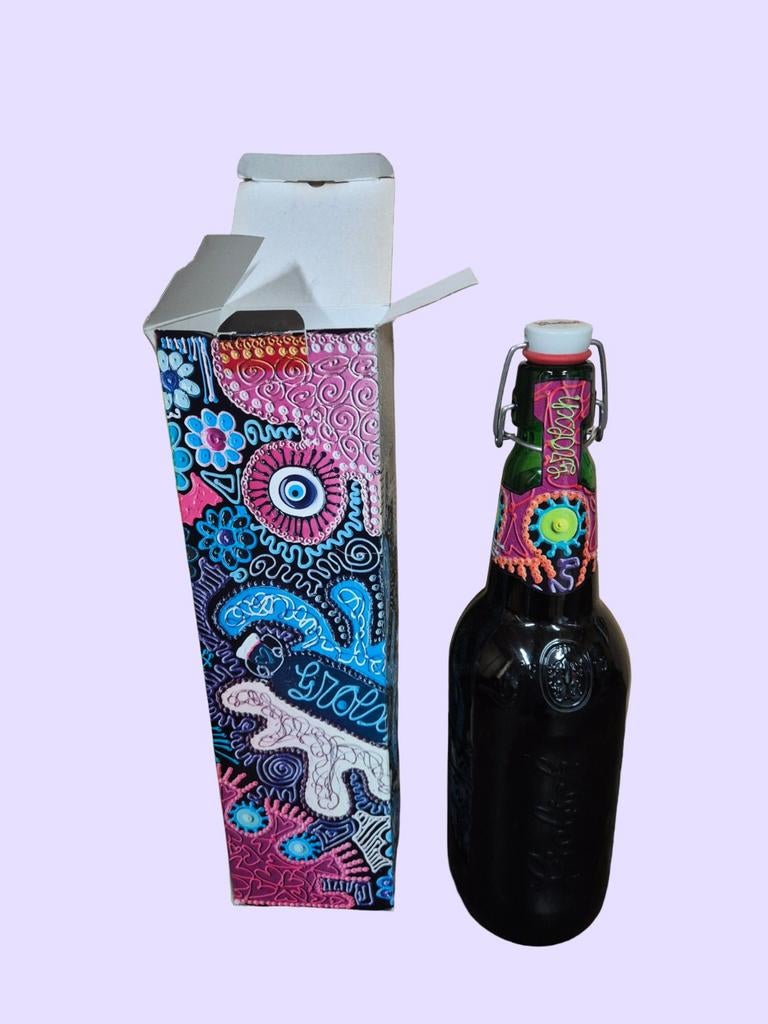 UNIEK Grolsch 1,5L beugel fles BIANCA LEUSINK met doos, Ophalen of Verzenden, Zo goed als nieuw, Overige soorten, Beeldje of Figuurtje