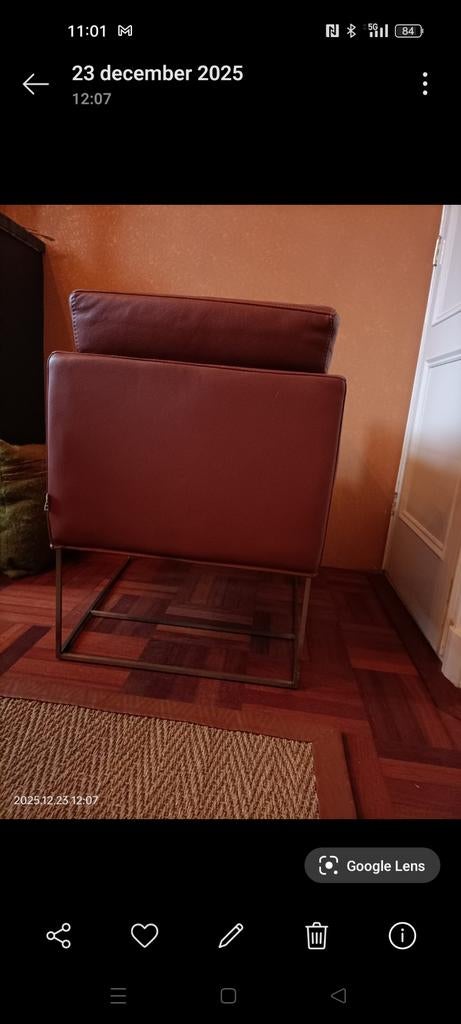 Leren design stoel bert plantagie, Eenpersoons, Minder dan 75 cm, Ophalen of Verzenden, Zo goed als nieuw