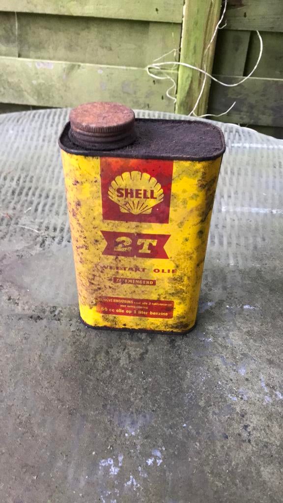 Blikje Shell tweetakt olie, Ophalen of Verzenden, Gebruikt, Overige