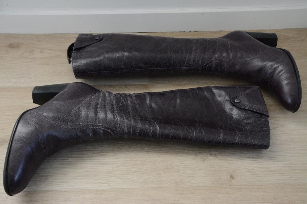 Leren laarzen | maat 37 | kleur aubergine/ paars, Kleding | Dames, Schoenen, Hoge laarzen, Overige kleuren, Ophalen of Verzenden