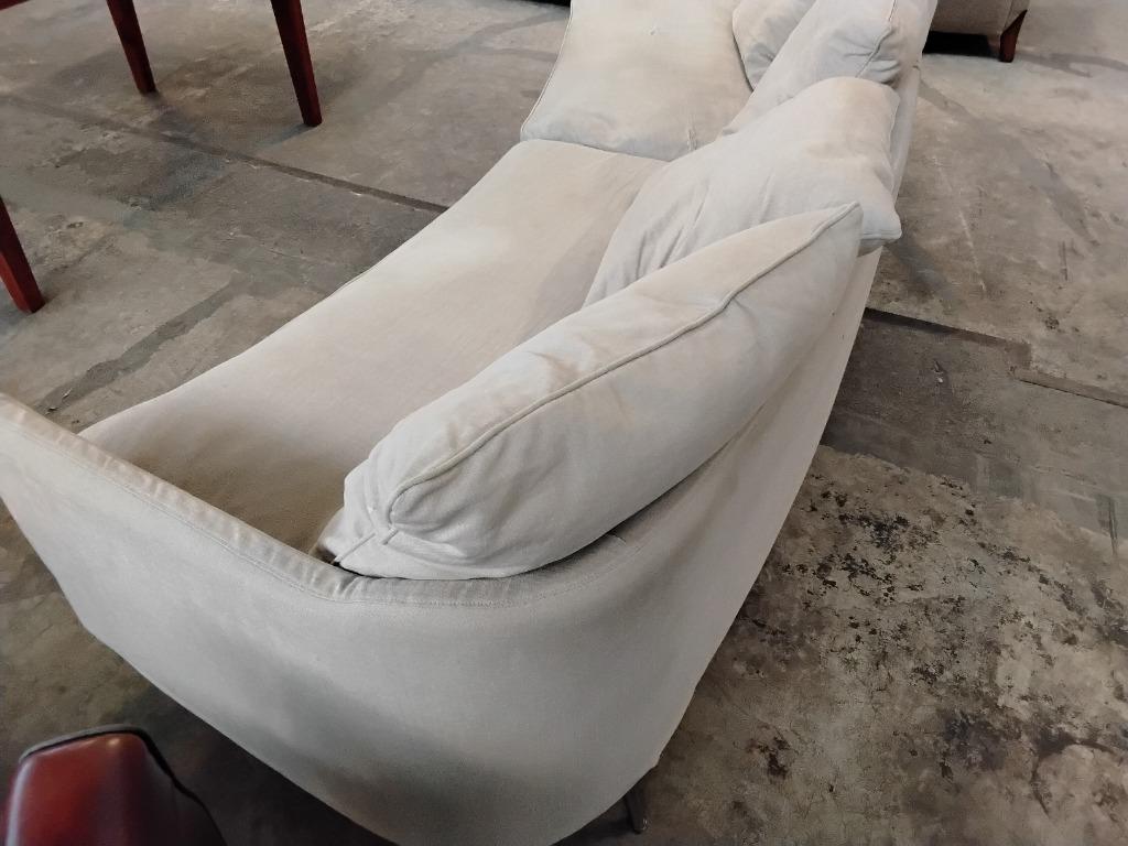 Design bank. Ronde, gebogen vorm. Breed 330cm., Huis en Inrichting, Ophalen, Gebruikt, 300 cm of meer, Stof