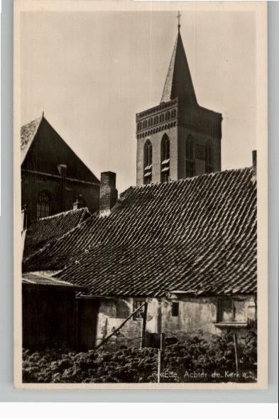 Ede Achter de Kerk, Verzamelen, Ansichtkaarten | Nederland, Ongelopen, Gelderland, 1940 tot 1960, Ophalen of Verzenden