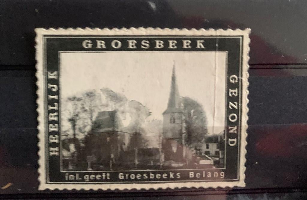 Sluitzegel stads promotie VVV Groesbeek, Postzegels en Munten, Ophalen of Verzenden, T/m 1940, Gestempeld