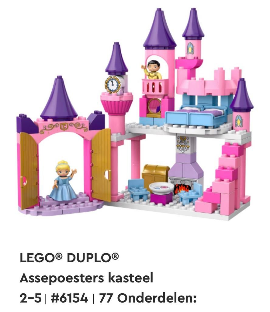 LEGO Duplo Disney Princess Assepoester's Kasteel - 6154, Ophalen of Verzenden, Zo goed als nieuw, Duplo