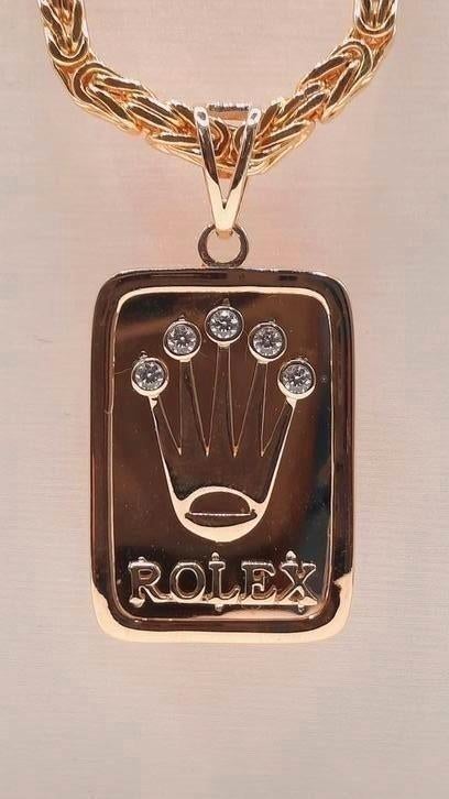 gouden Rolex hanger 14kt, Www.bredajuwelier.nl, Nieuw, Ophalen of Verzenden, Kruis of Symbool