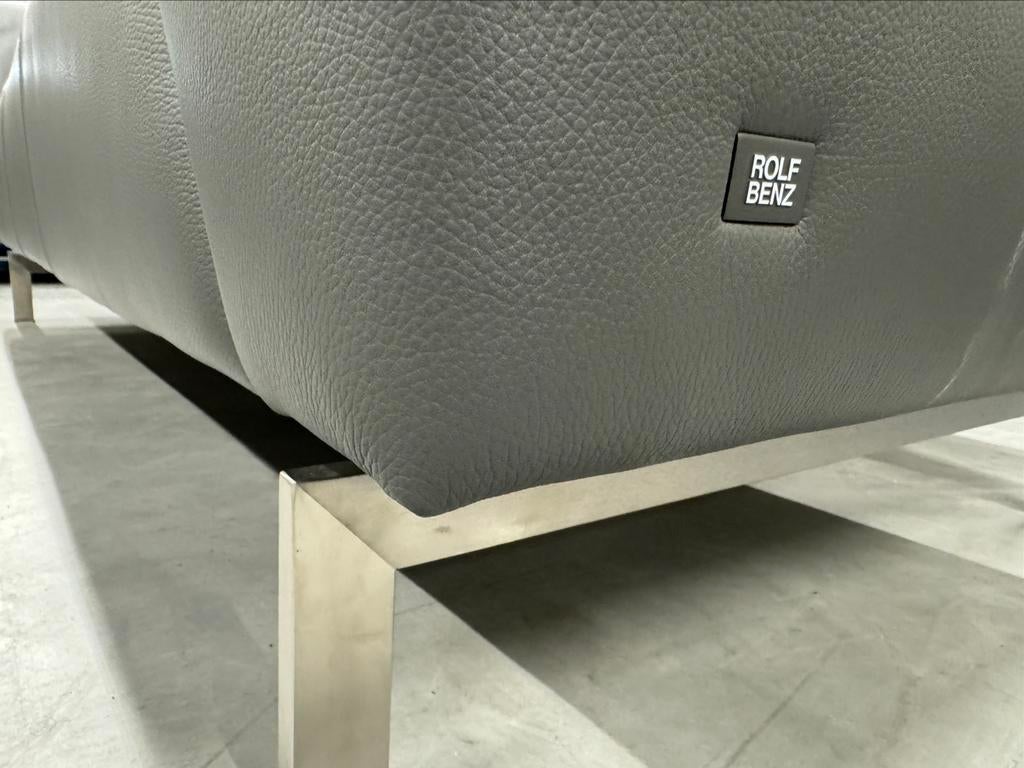 Nieuw Rolf Benz Linea 318 Bank grijs leer Design, Ophalen of Verzenden, Nieuw, Leer