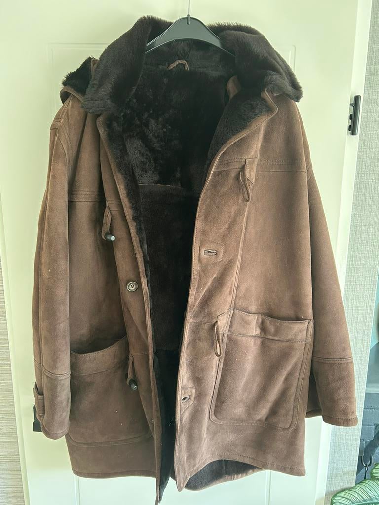 Echt leren jas met schapenvacht voering, Kleding | Heren, Jassen | Winter, Ophalen of Verzenden, Zo goed als nieuw, Maat 52/54 (L)