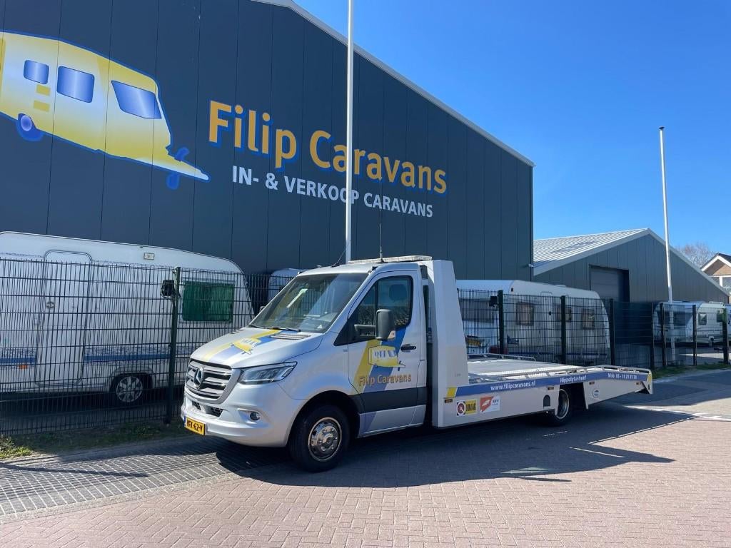 Mercedes-Benz Sprinter oprijwagen bj.2020 bomvol nieuwstaat!, Automaat, Xenon verlichting, Zwart, 190 pk