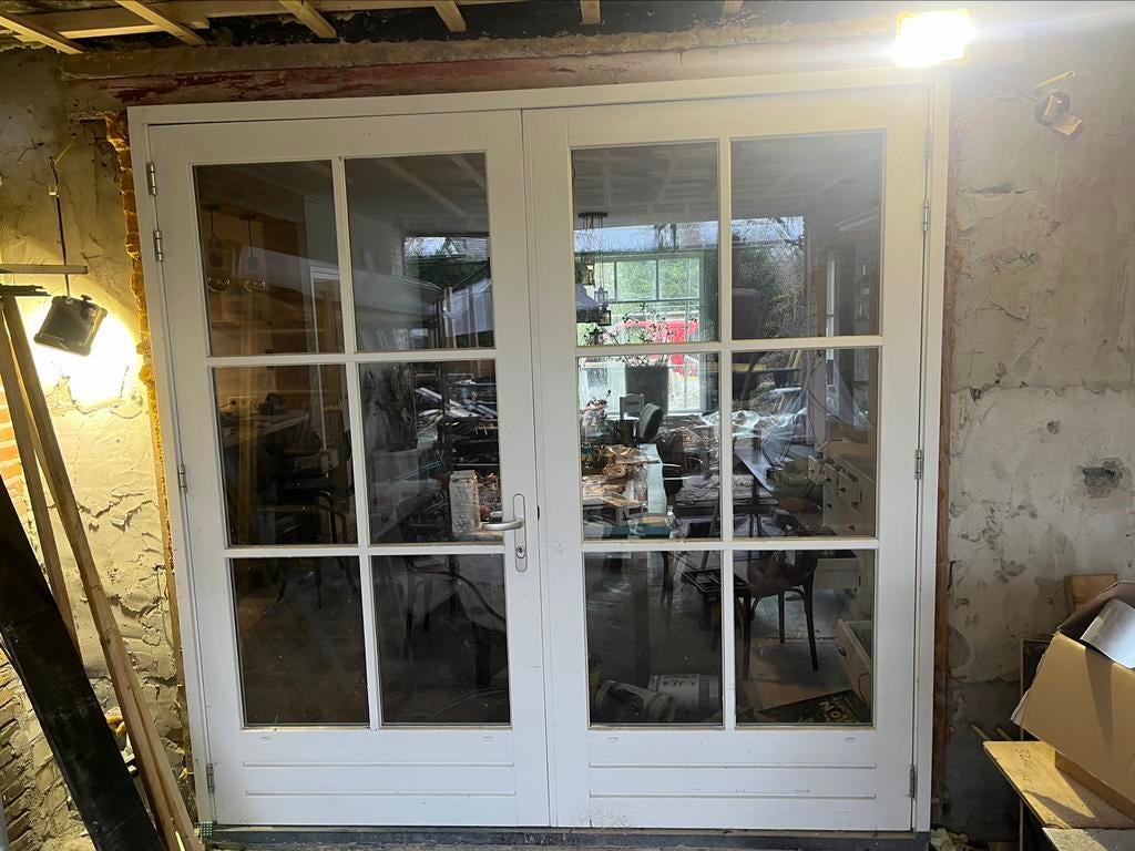Dubbele deur hardhout 236x243,5 cm, Ophalen of Verzenden