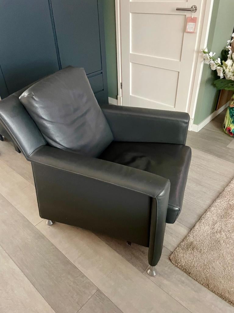 3 zits bankstel, 2 stoelen ..ook los te koop LEOLUX, Ophalen, Gebruikt, 150 tot 200 cm, Rechte bank