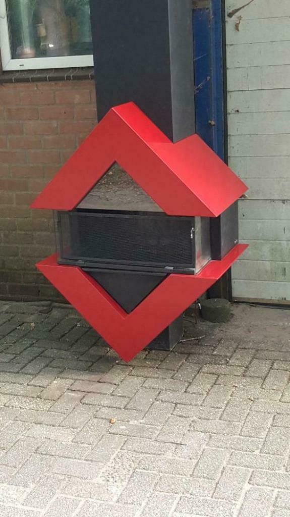 !!! design houtkachel Boley !!!      uniek model vrijstaand, Huis en Inrichting, Kachels, Ophalen, Gebruikt, Hout, Vrijstaand