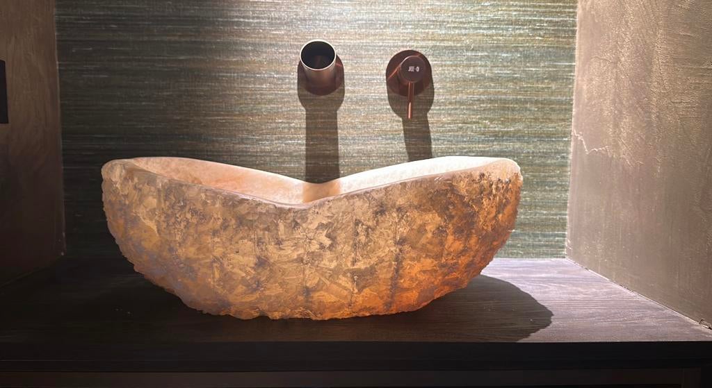 ONYX | ONIX | NATUURSTEEN I WASKOM l WASBAK | NU €199,-, Ophalen, 100 tot 150 cm, Nieuw, Minder dan 100 cm