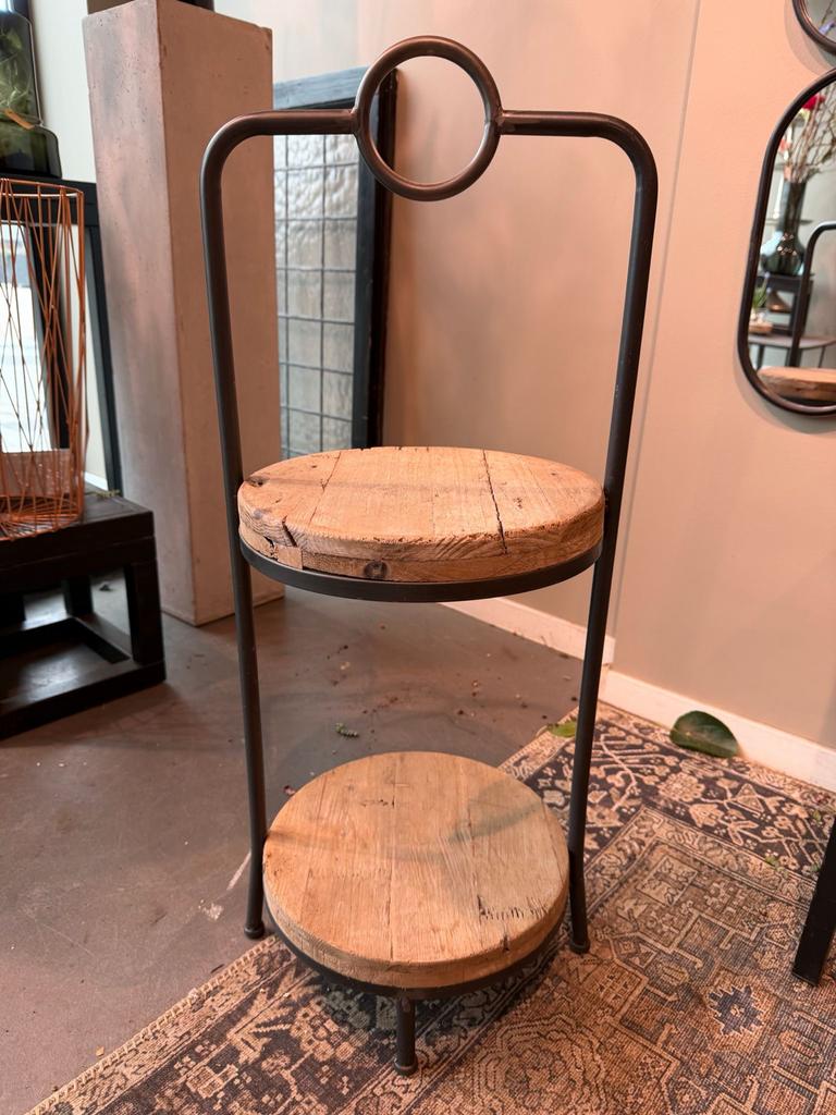 Industriële Etagère met Houten Bladen, Ophalen, Gebruikt