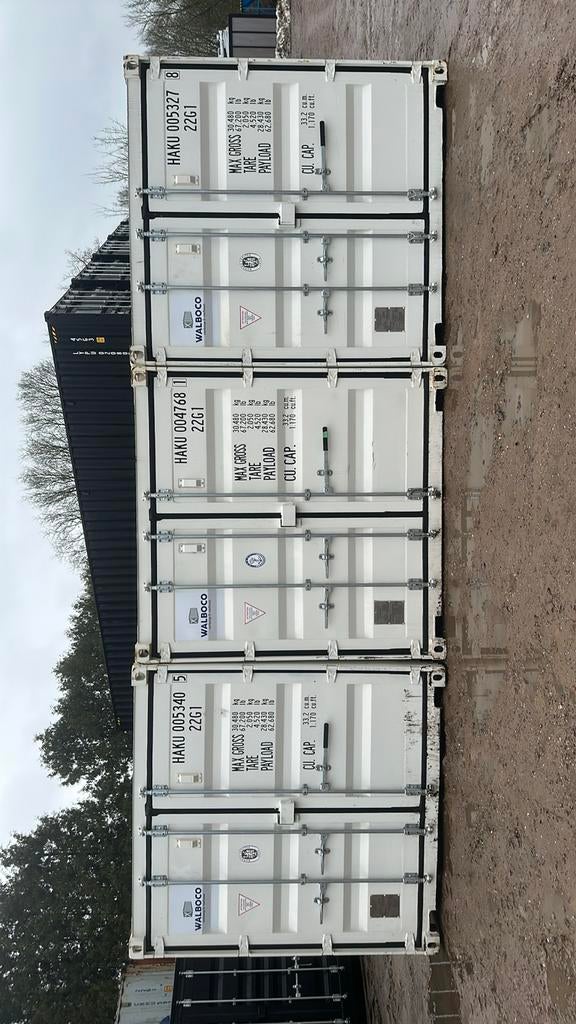 Nieuwe 20ft Zeecontainer - Wit - One Way, Zakelijke goederen, Ophalen of Verzenden
