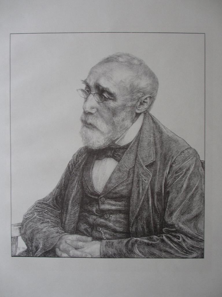 Jan Veth - portret van de schilder Jozef Israëls, Antiek en Kunst, Ophalen of Verzenden